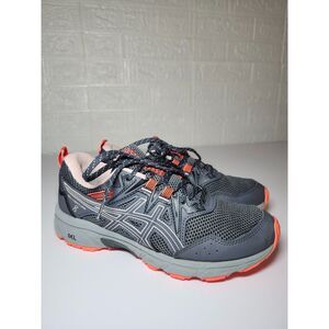 ASICS Gel-Venture 8 Women's Grey Orange Trail Running Shoes Athleisure Size 7.5